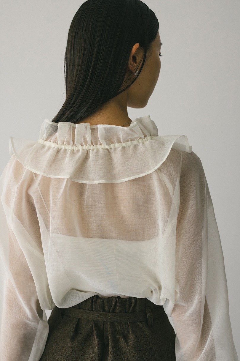 フリルカラーシアーシャツ 詳細画像 WHT 5