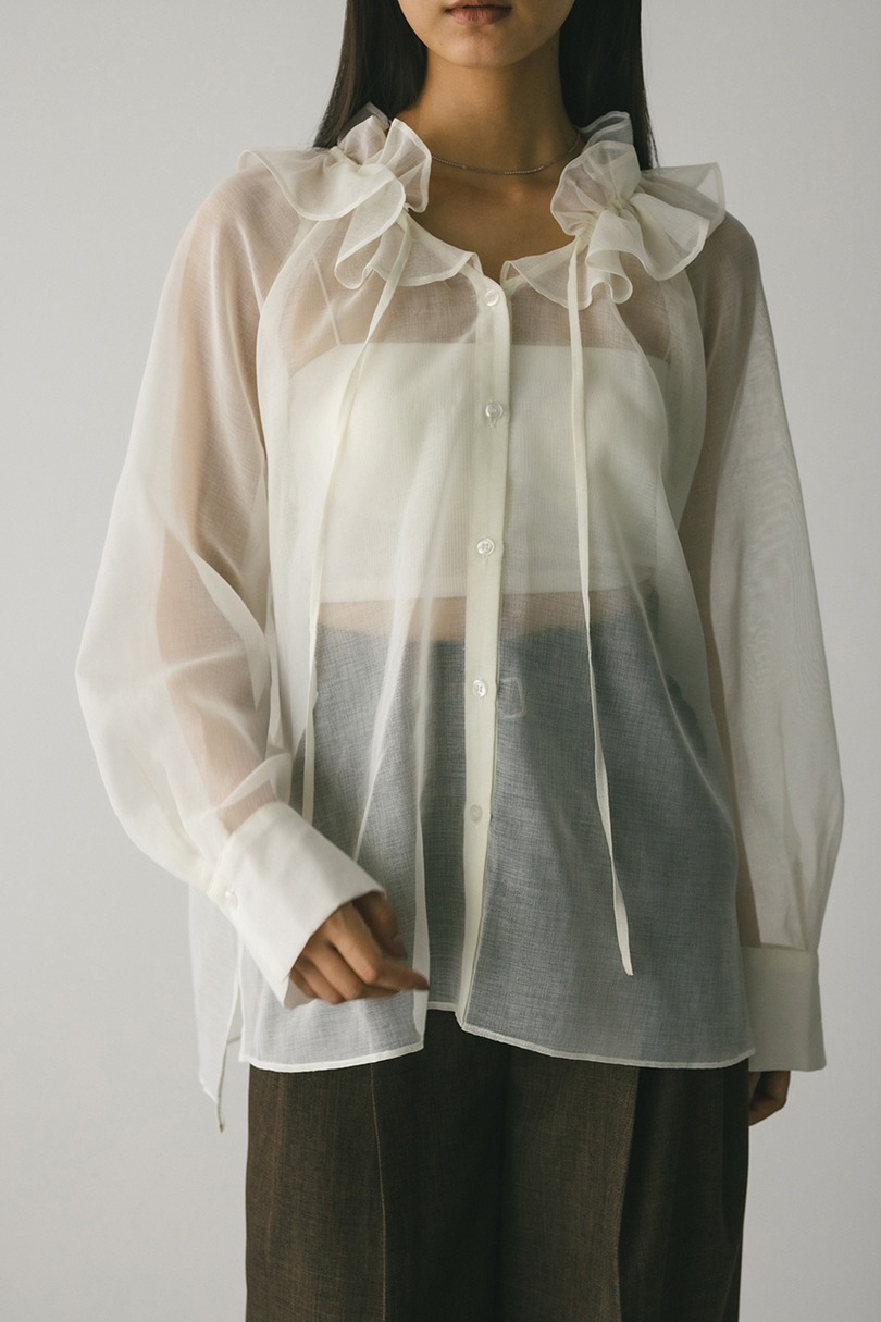 フリルカラーシアーシャツ 詳細画像 WHT 6