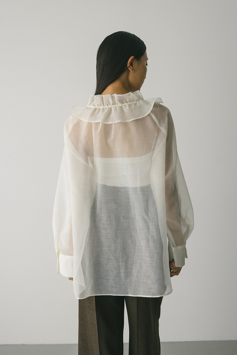 フリルカラーシアーシャツ 詳細画像 WHT 8