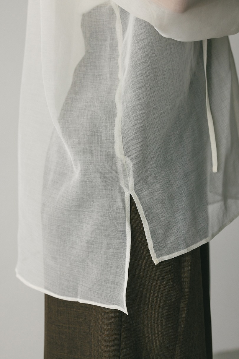 フリルカラーシアーシャツ 詳細画像 WHT 9