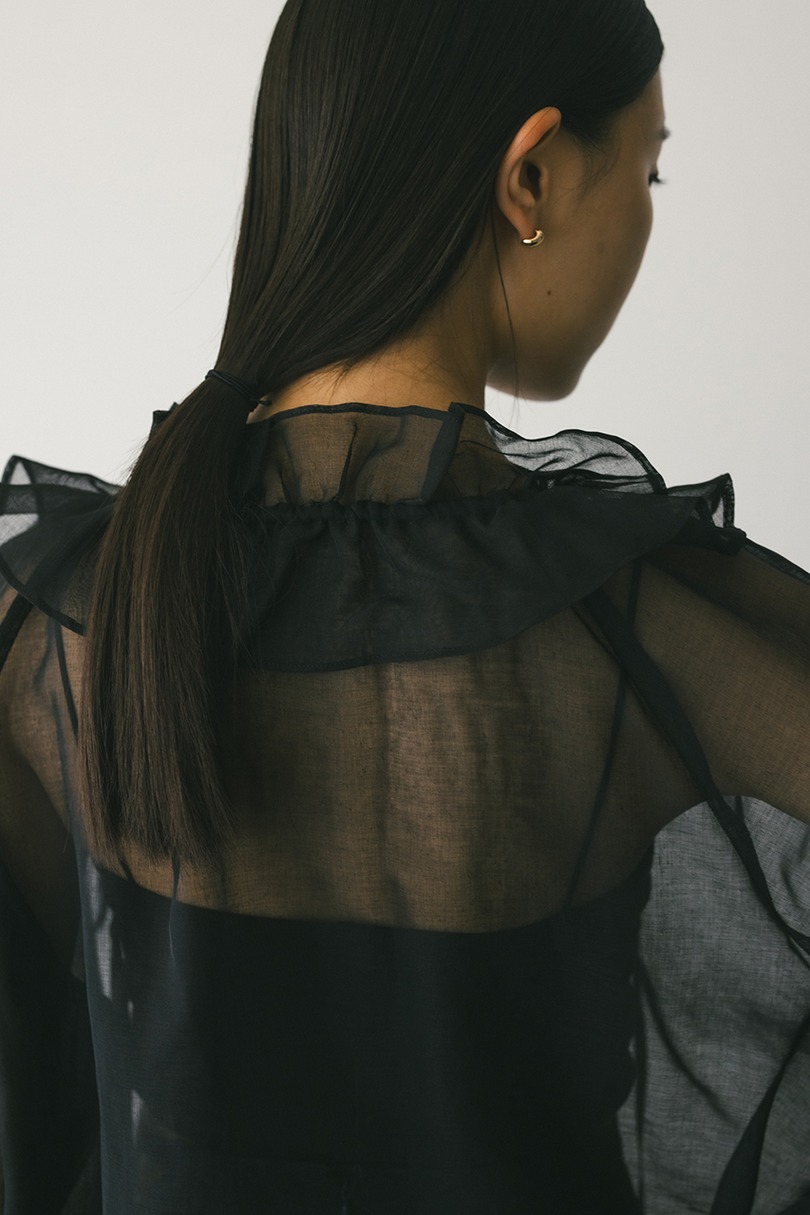 フリルカラーシアーシャツ 詳細画像 BLK 5