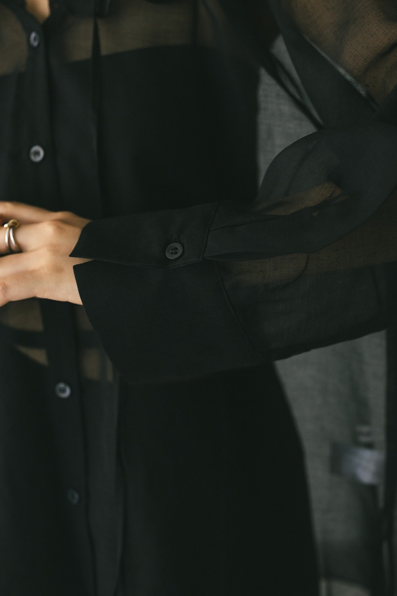 フリルカラーシアーシャツ 詳細画像 BLK 6