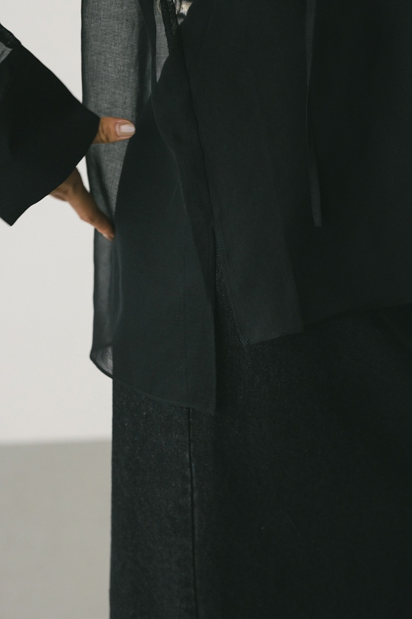 フリルカラーシアーシャツ 詳細画像 BLK 7