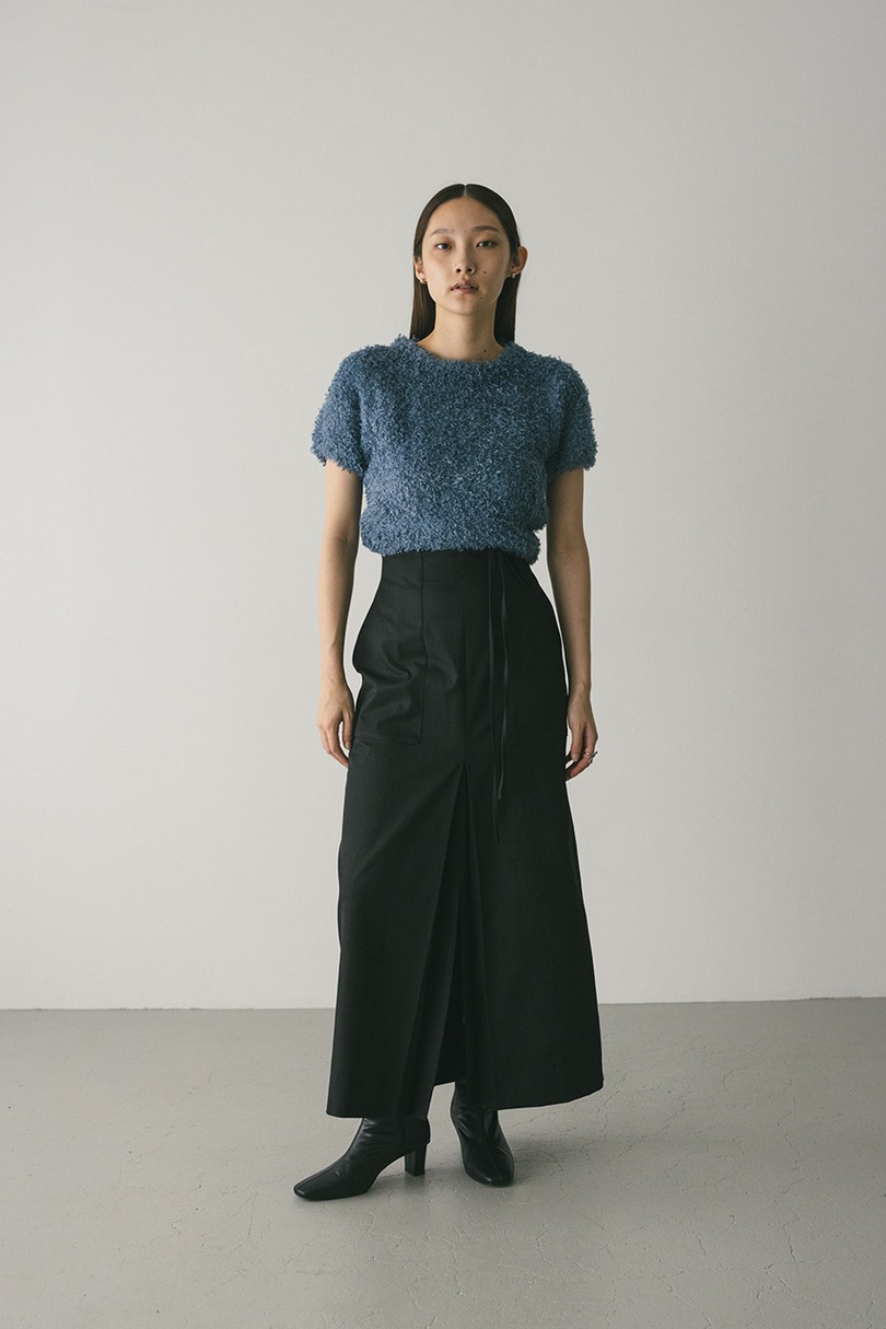 ダブルスリットハイストレッチスカート 詳細画像 BLK 2