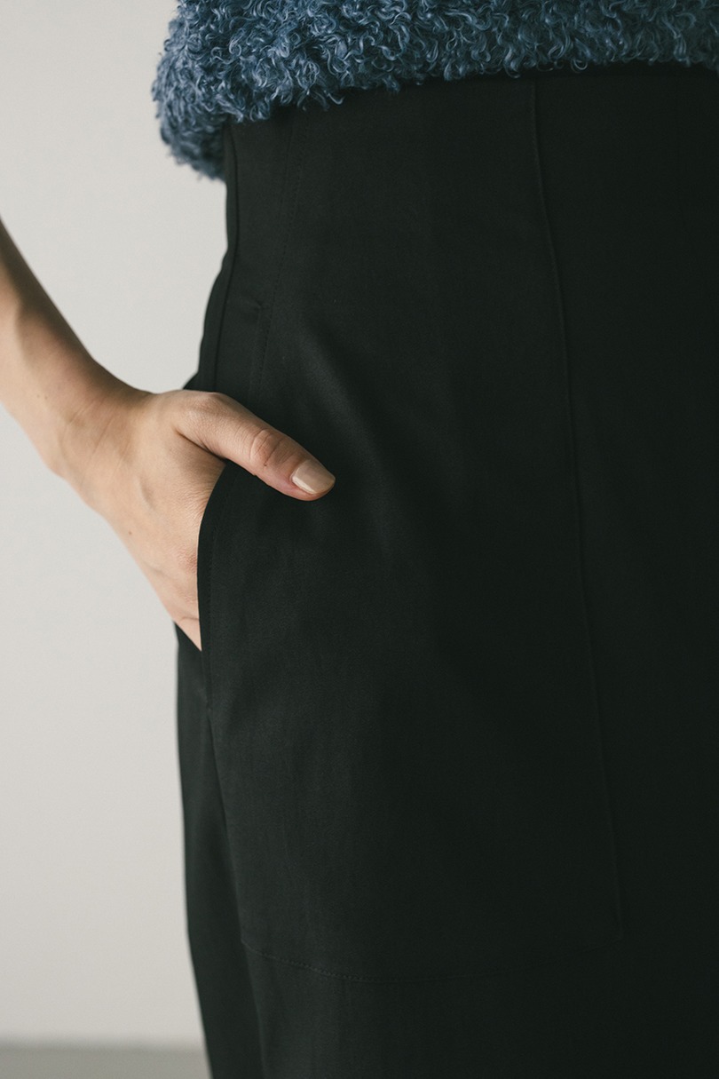 ダブルスリットハイストレッチスカート 詳細画像 BLK 5