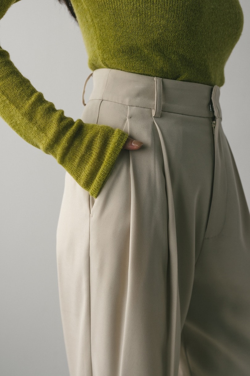 【WEB限定】ベーシックツータックパンツロング　 詳細画像 IVOY 5