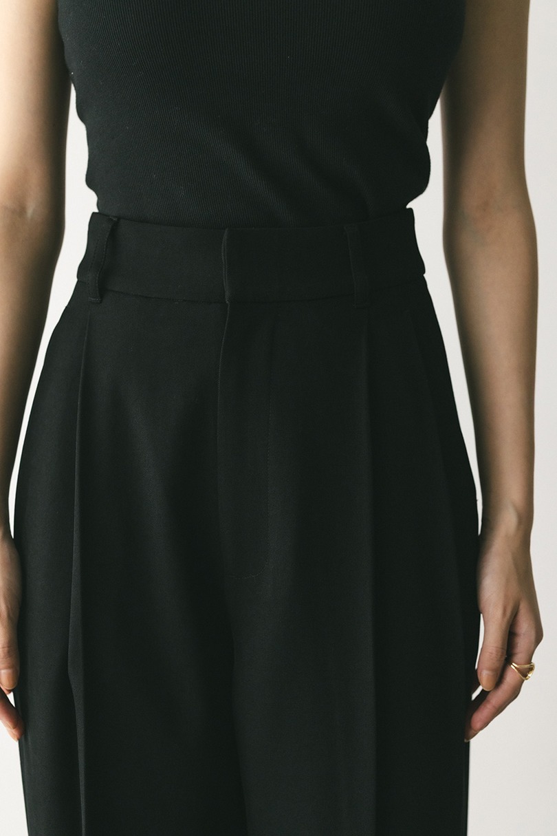 【WEB限定】ベーシックツータックパンツロング　 詳細画像 BLK 6