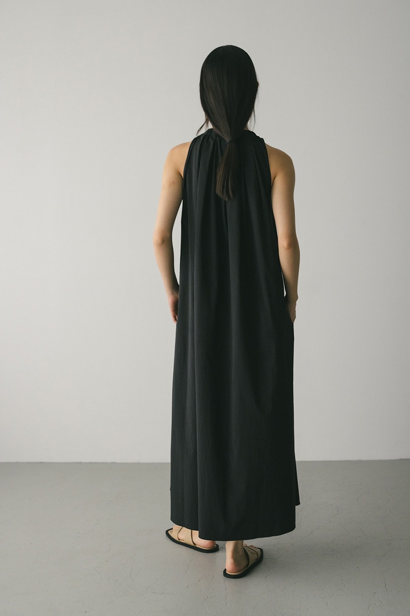 撥水ネックギャザーワンピース 詳細画像 BLK 5