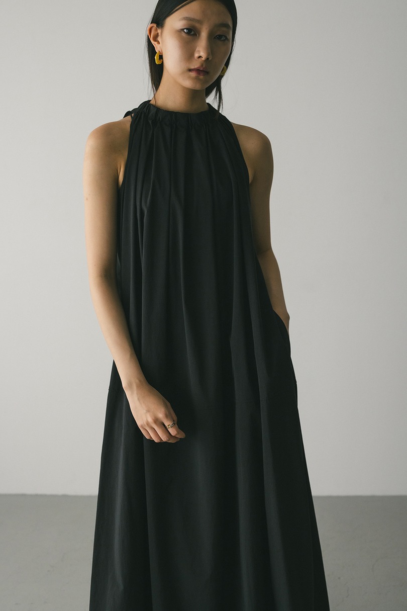 撥水ネックギャザーワンピース 詳細画像 BLK 7
