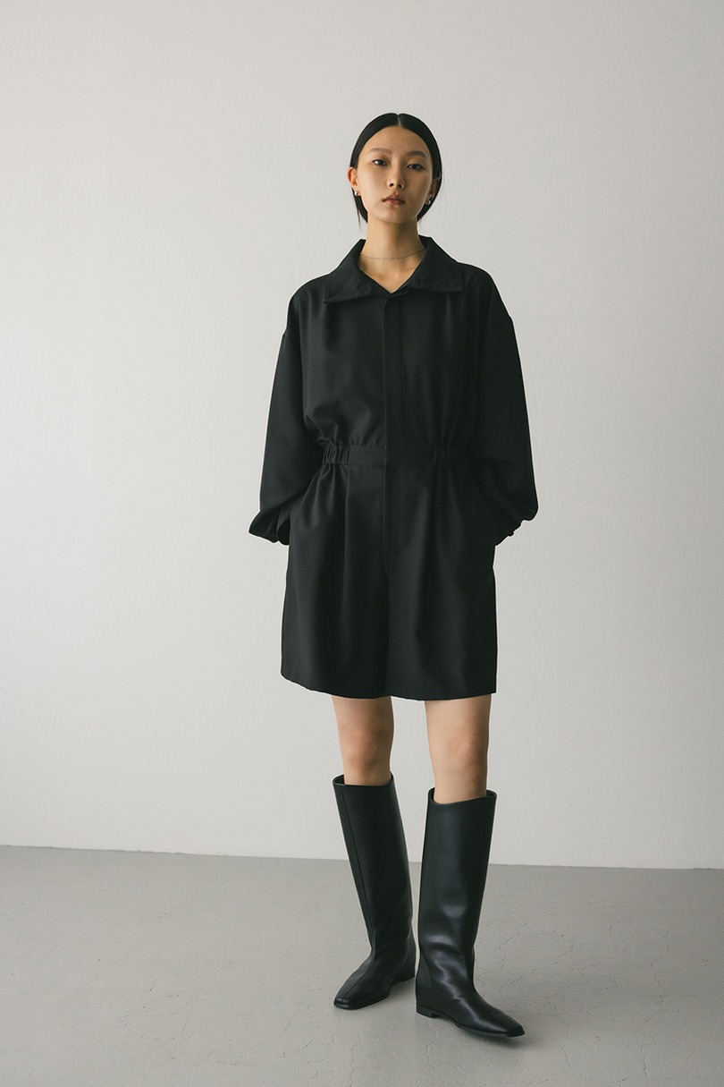 スタンドネックショートロンパース 詳細画像 BLK 4