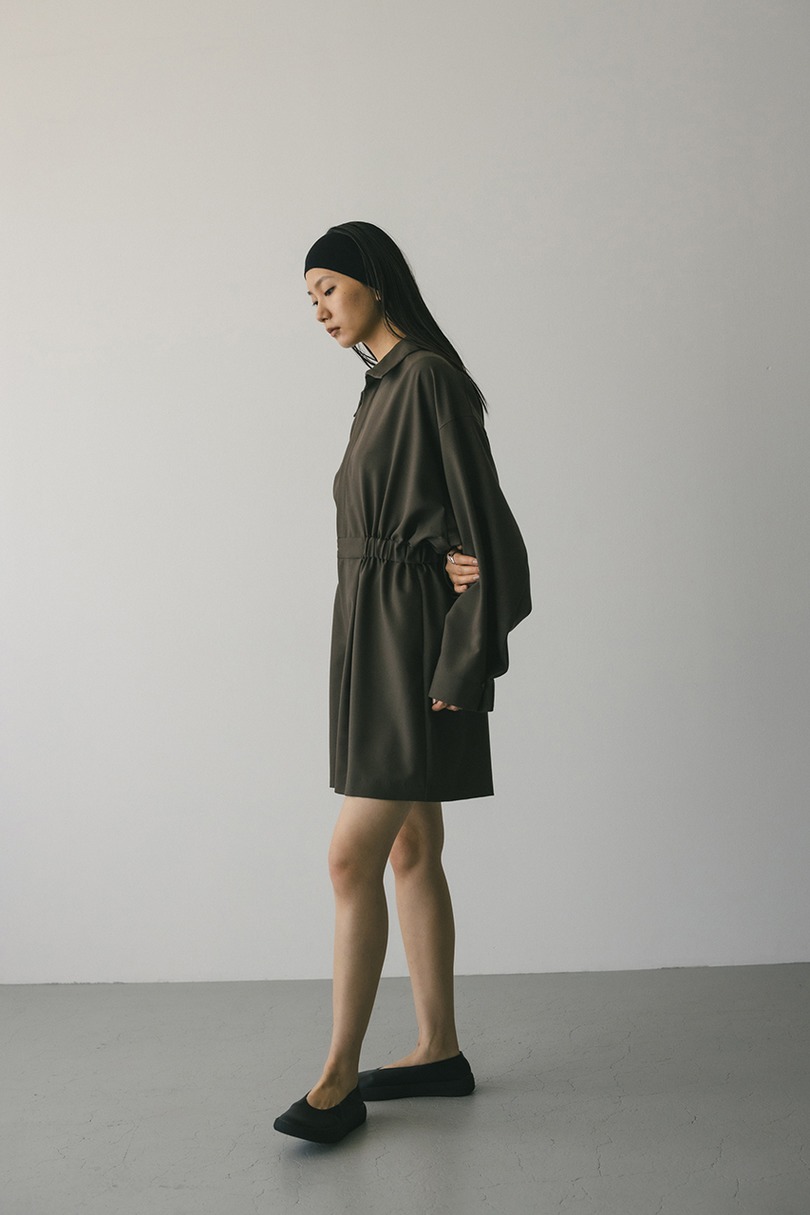 スタンドネックショートロンパース 詳細画像 BRN 2