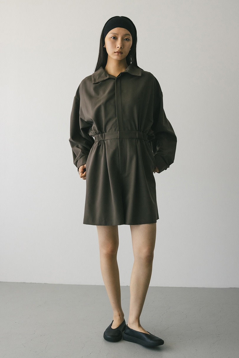 スタンドネックショートロンパース 詳細画像 BRN 3