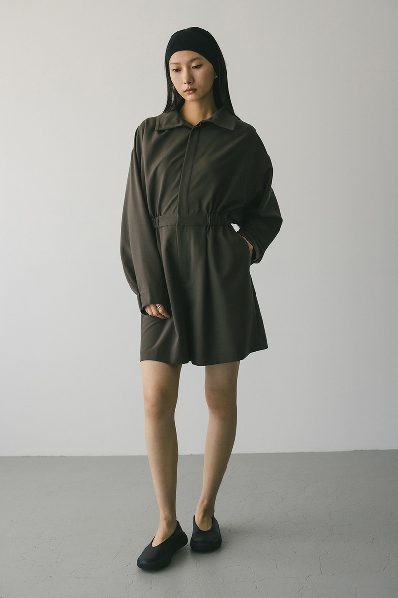 スタンドネックショートロンパース 詳細画像 BRN 4