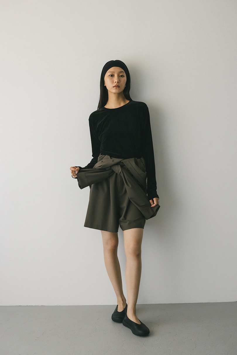 スタンドネックショートロンパース 詳細画像 BRN 6