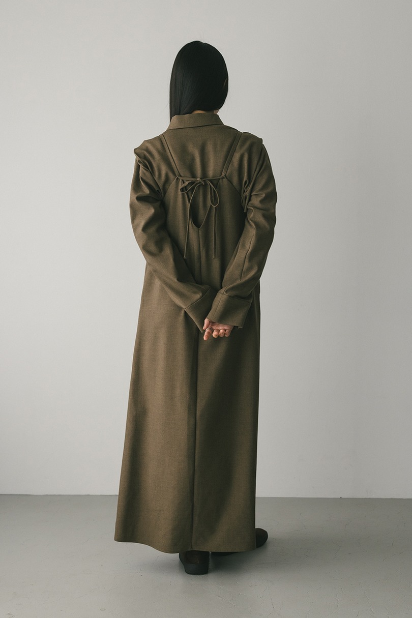 2ピースシャツレイヤードワンピース 詳細画像 BRN 15