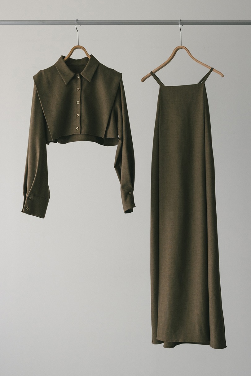 2ピースシャツレイヤードワンピース 詳細画像 BRN 17