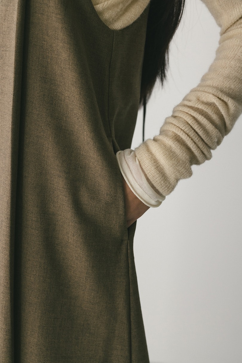 2ピースシャツレイヤードワンピース 詳細画像 BRN 8