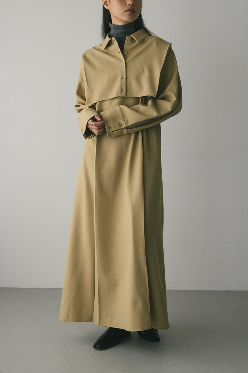 2ピースシャツレイヤードワンピース 詳細画像 BEG 2