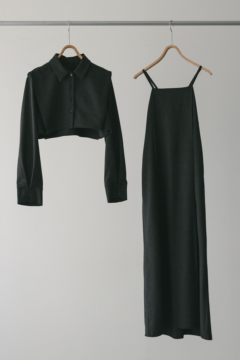 2ピースシャツレイヤードワンピース 詳細画像 GRY 20