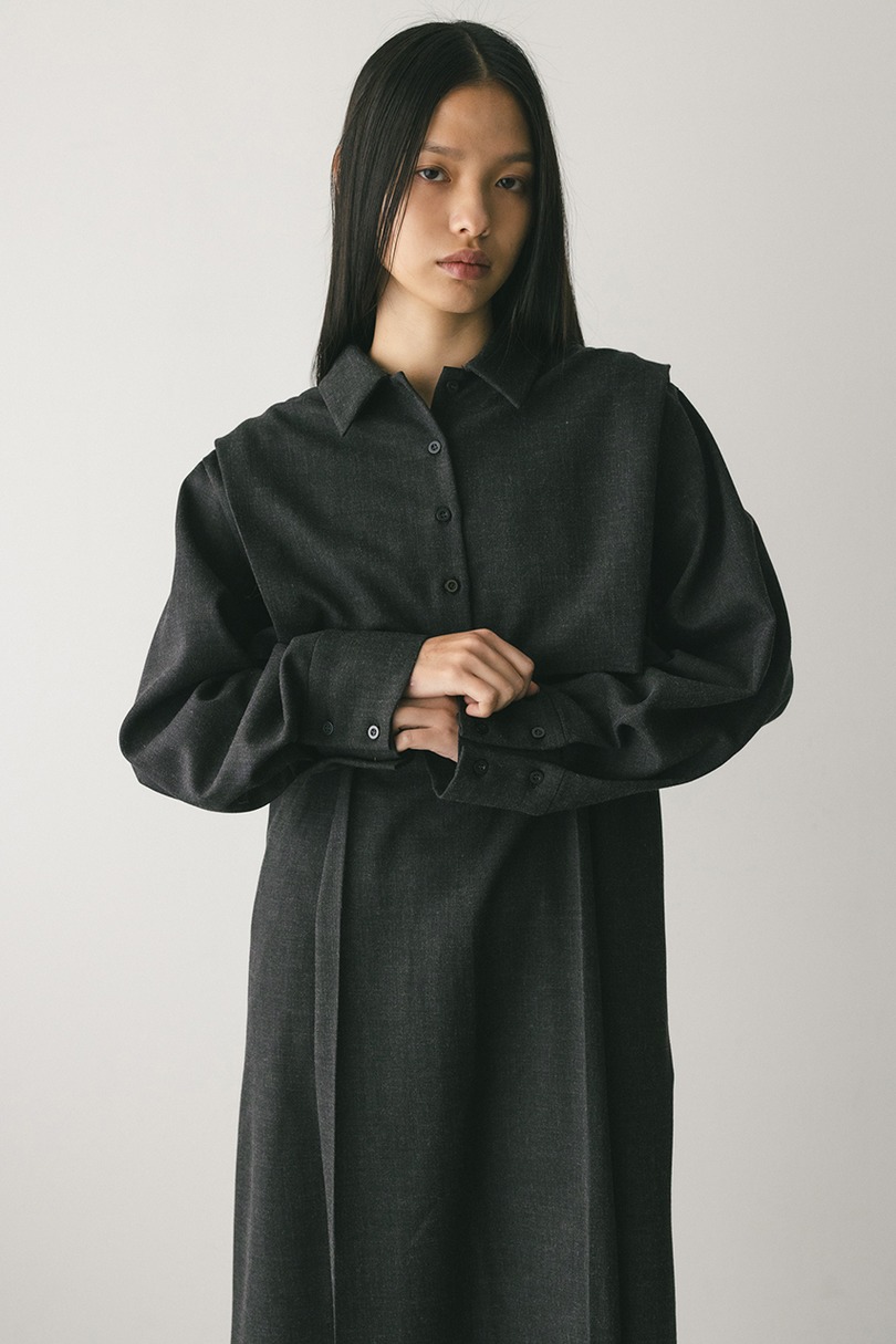 2ピースシャツレイヤードワンピース 詳細画像 GRY 8