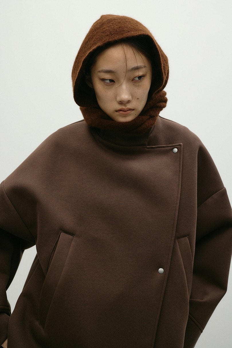 アンゴラミックスフーディースカーフ 詳細画像 BRN 2