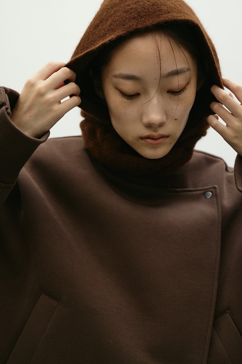 アンゴラミックスフーディースカーフ 詳細画像 BRN 3