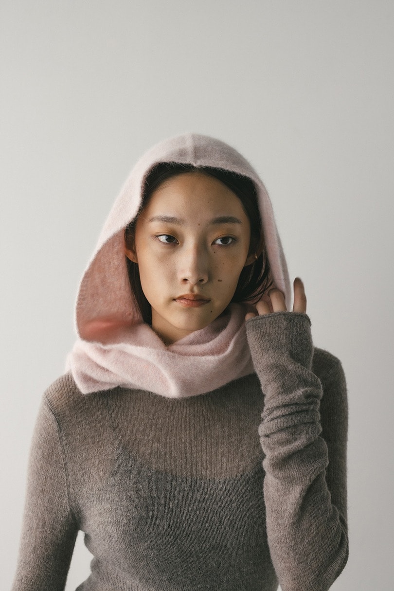 アンゴラミックスフーディースカーフ 詳細画像 PNK 2