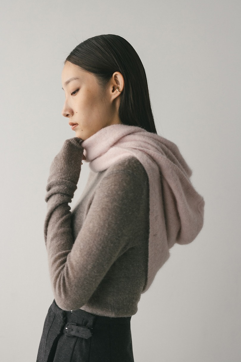 アンゴラミックスフーディースカーフ 詳細画像 PNK 3