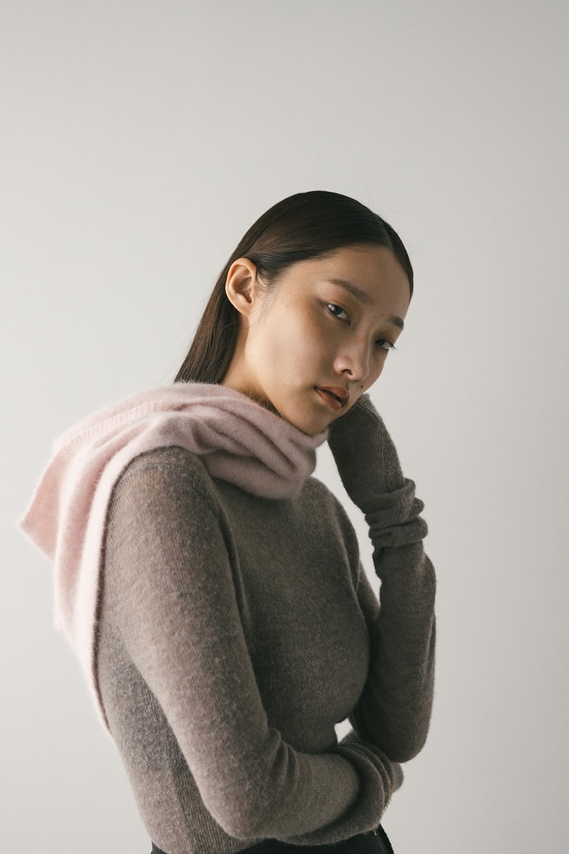 アンゴラミックスフーディースカーフ 詳細画像 PNK 4