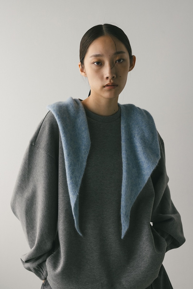 アンゴラミックスフーディースカーフ 詳細画像 BLU 2