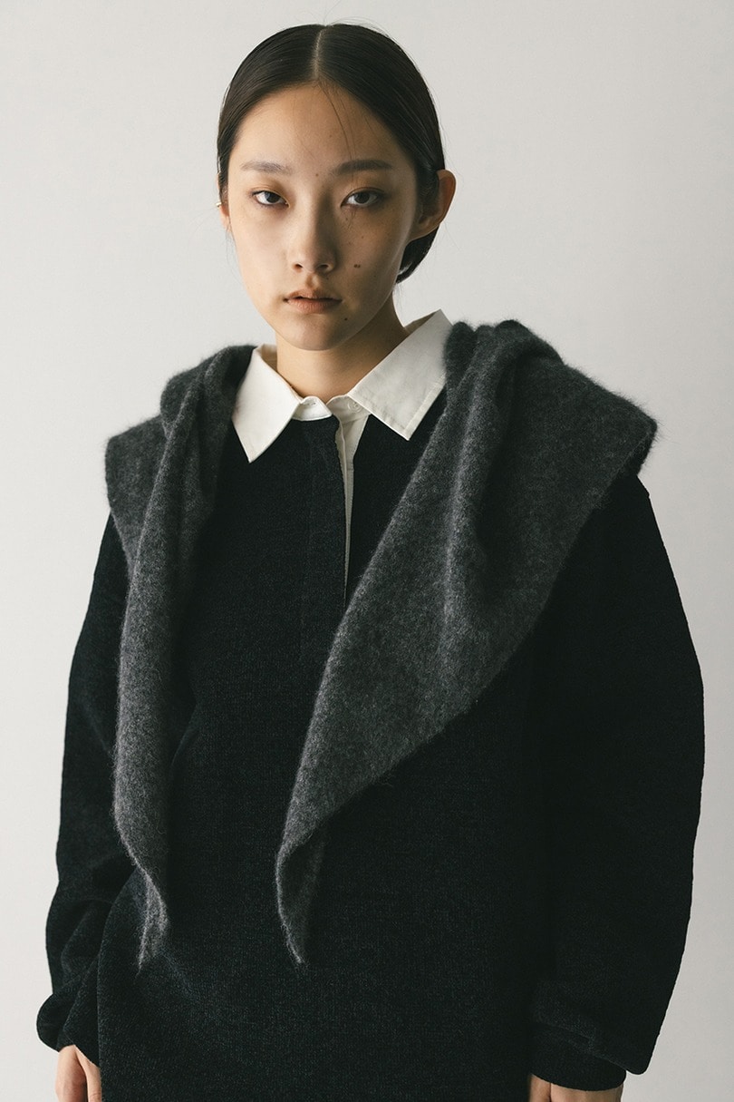 アンゴラミックスフーディースカーフ 詳細画像 GRY 3