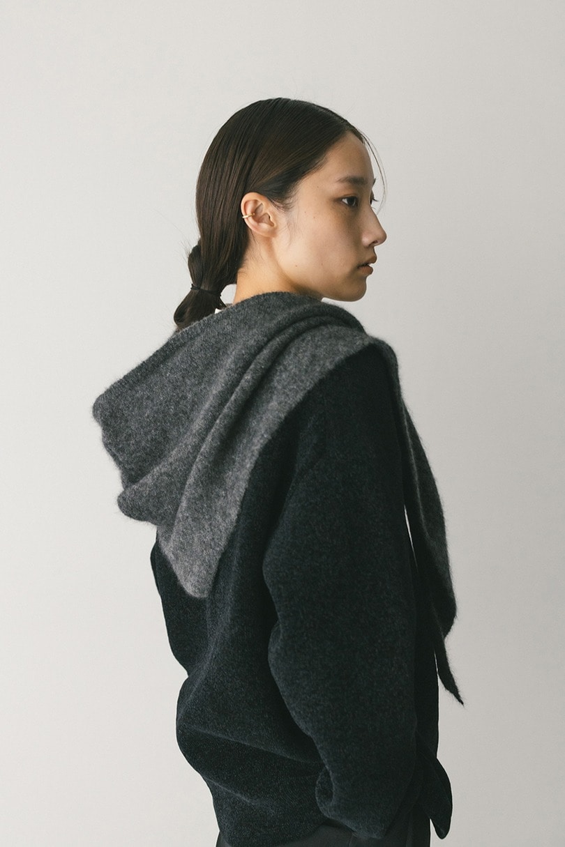 アンゴラミックスフーディースカーフ 詳細画像 GRY 4