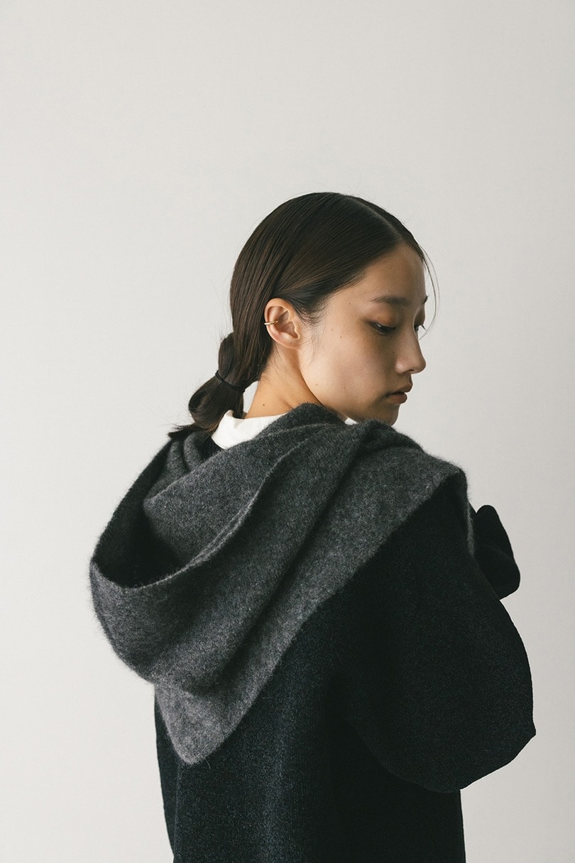 アンゴラミックスフーディースカーフ 詳細画像 GRY 5