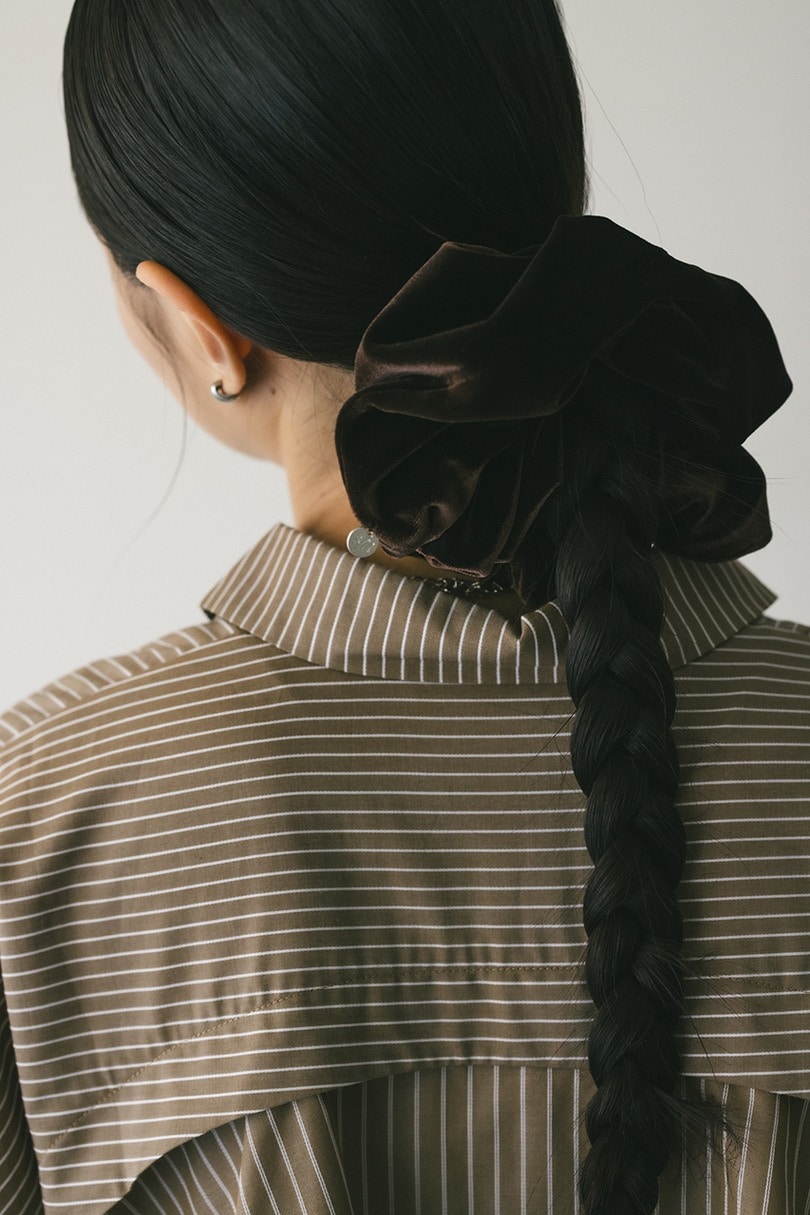 ベロアボリュームシュシュ 詳細画像 BRN 2