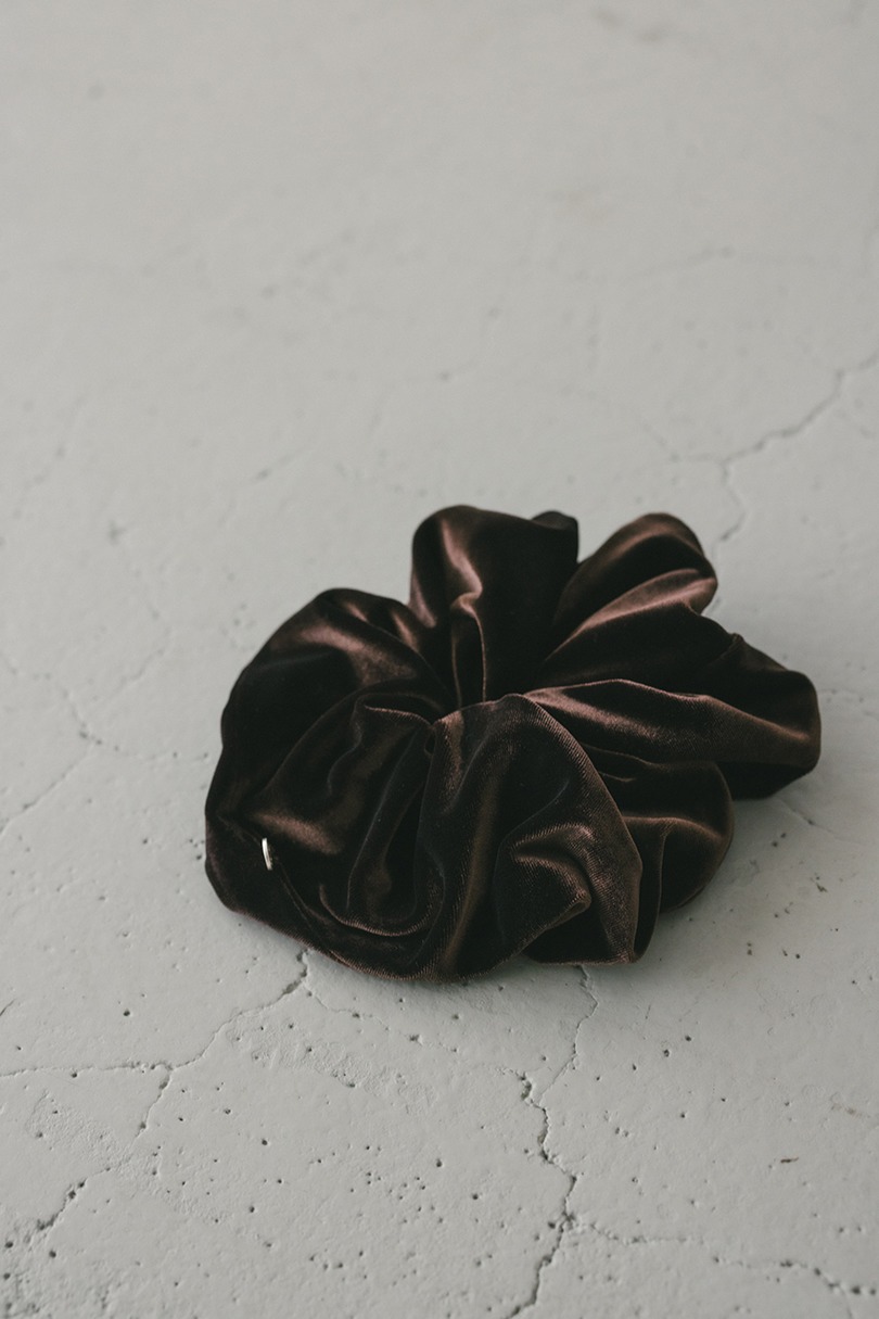 ベロアボリュームシュシュ 詳細画像 BRN 4