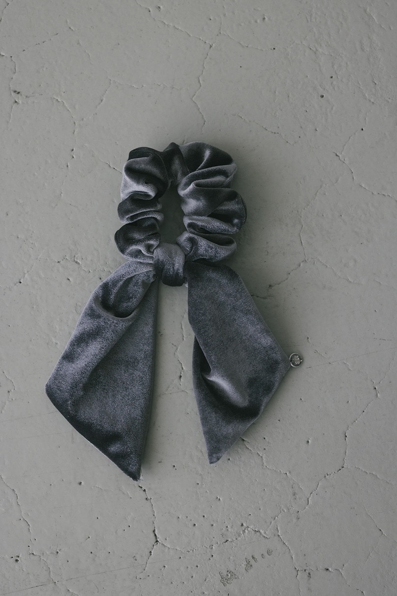 ベロアリボンシュシュ 詳細画像 GRY 4