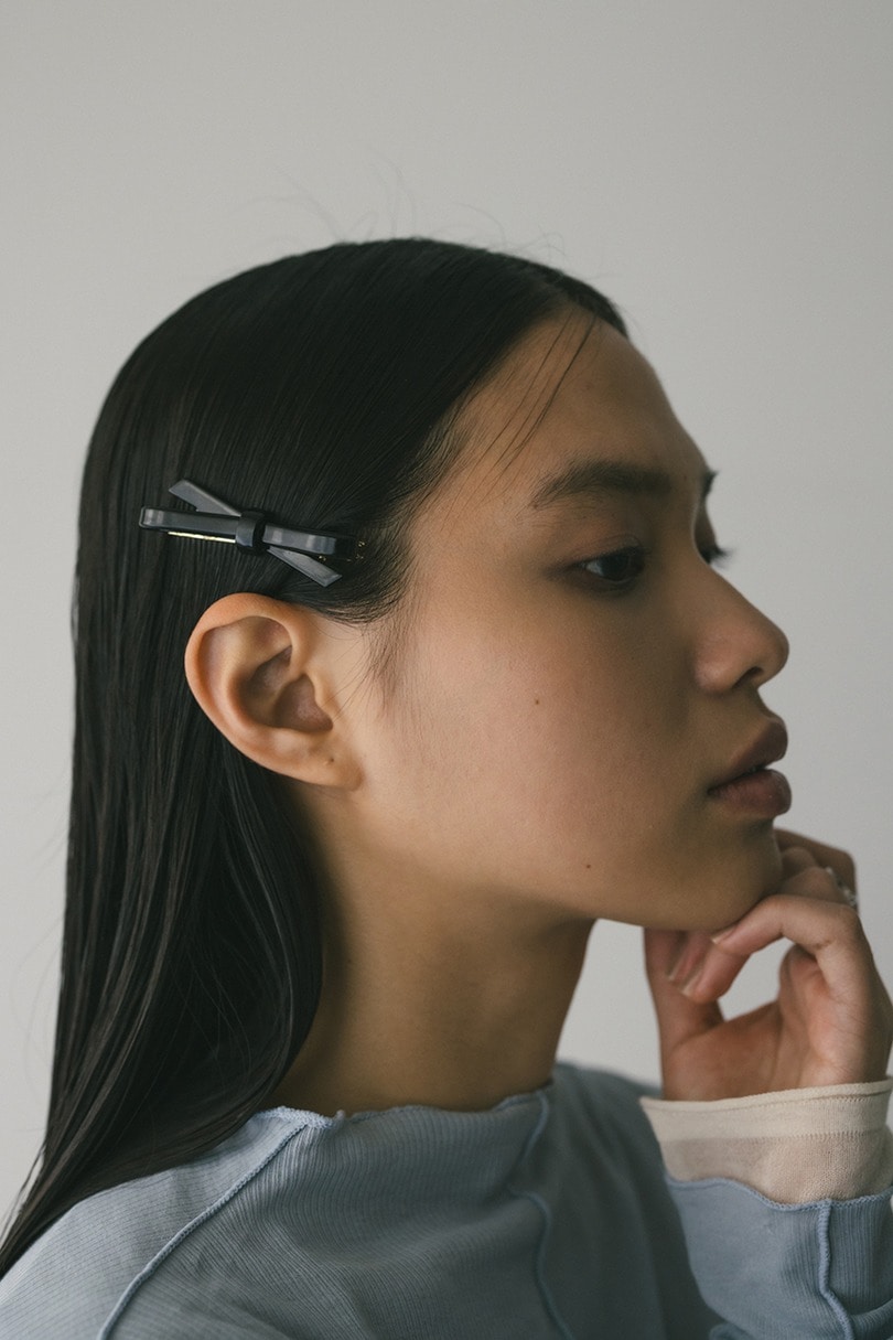 リボンミニヘアクリップ 詳細画像 BLK 2