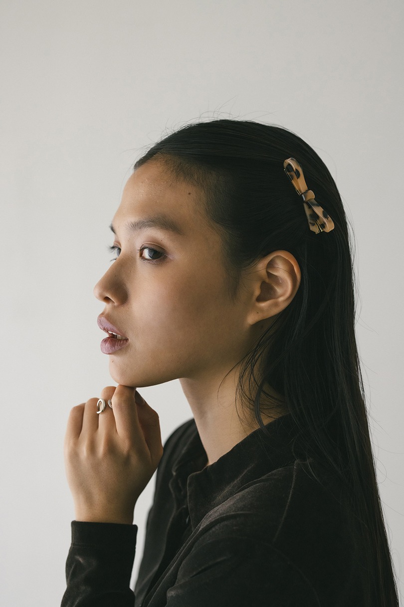 リボンミニヘアクリップ 詳細画像 柄BEG 3