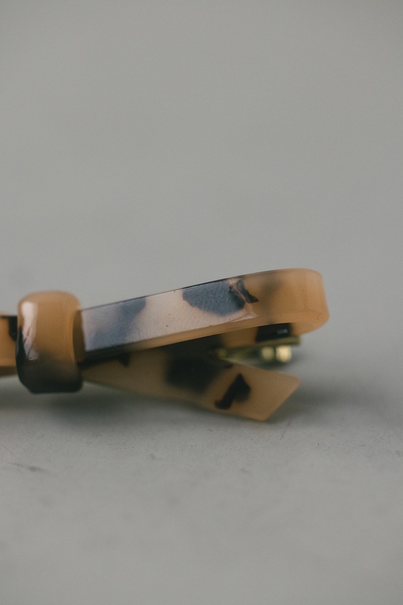 リボンミニヘアクリップ 詳細画像 柄BEG 5