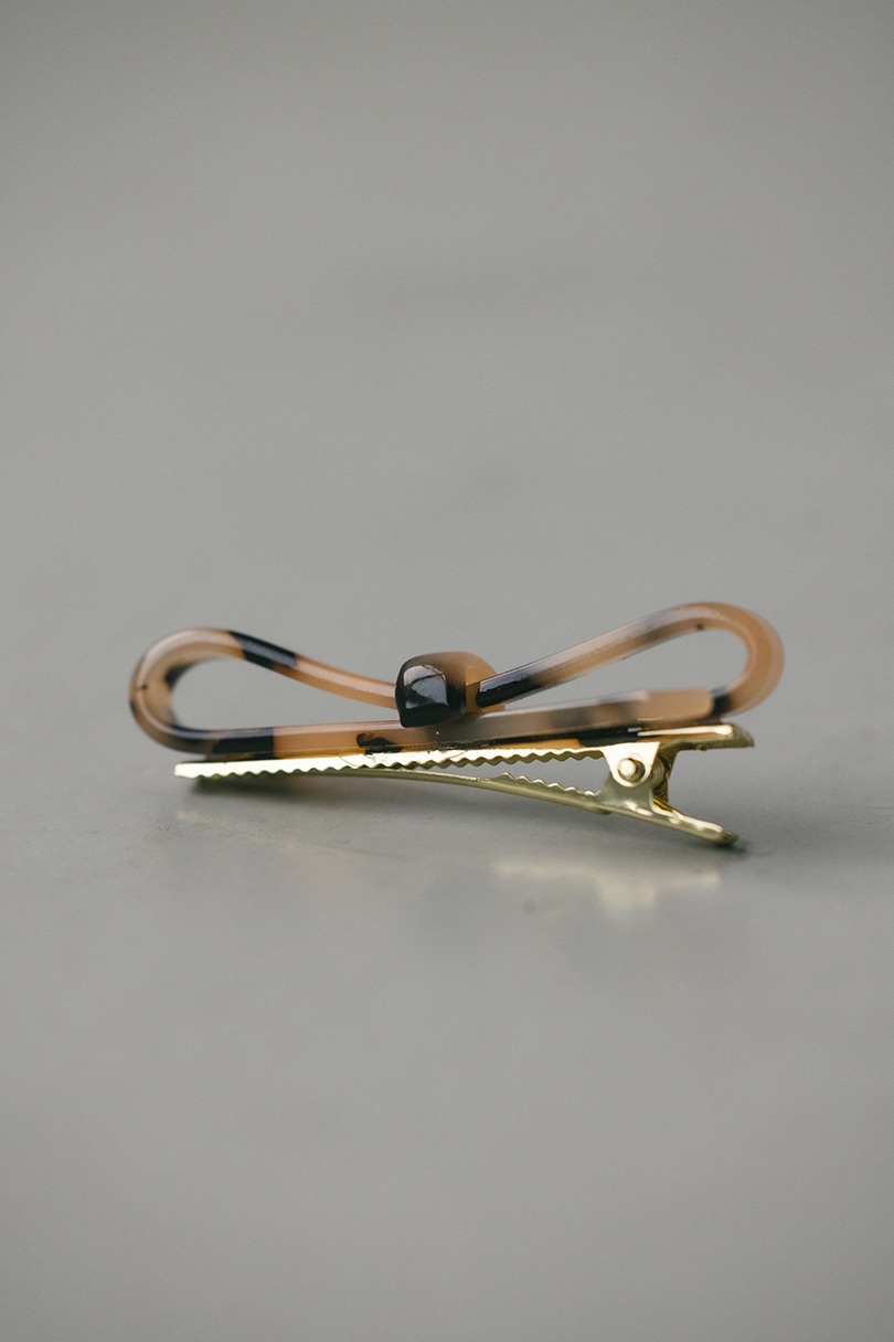 リボンミニヘアクリップ 詳細画像 柄BEG 8