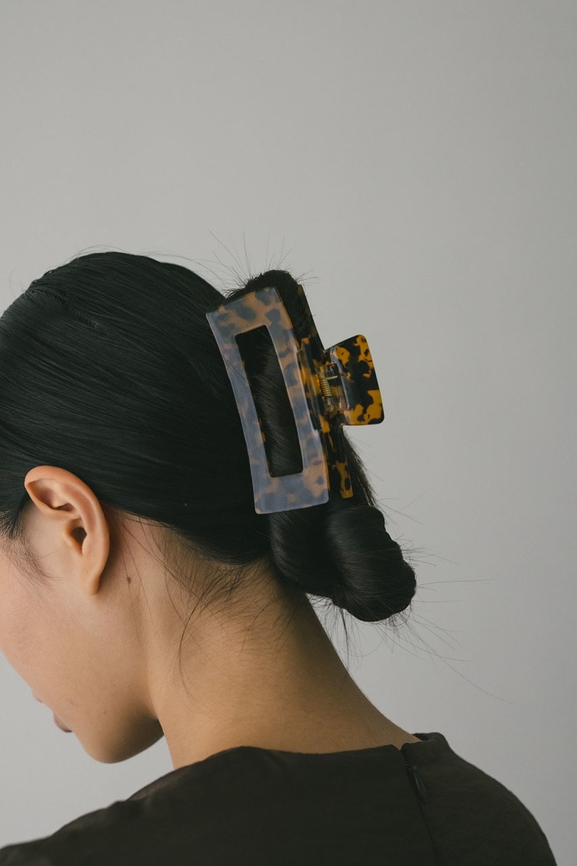 マーブルスクエアヘアクリップ 詳細画像 BRN 3