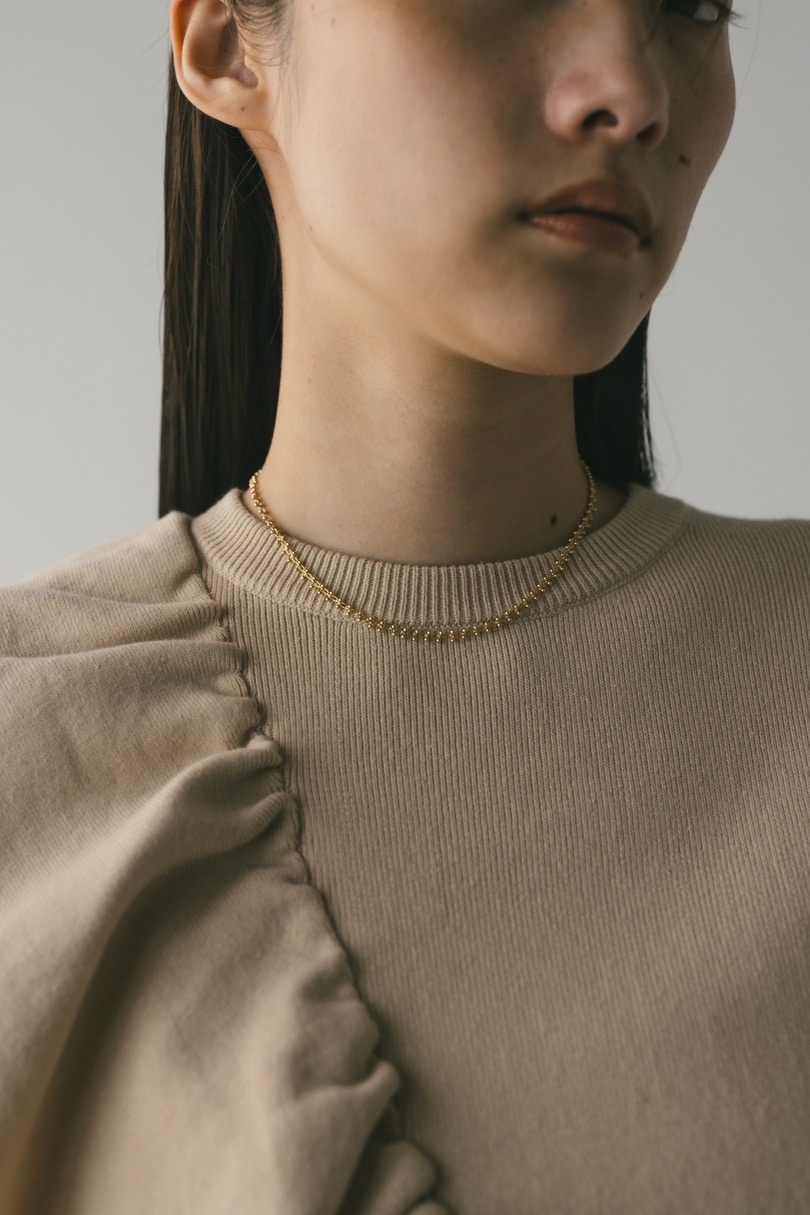 ビーズチェーンネックレス