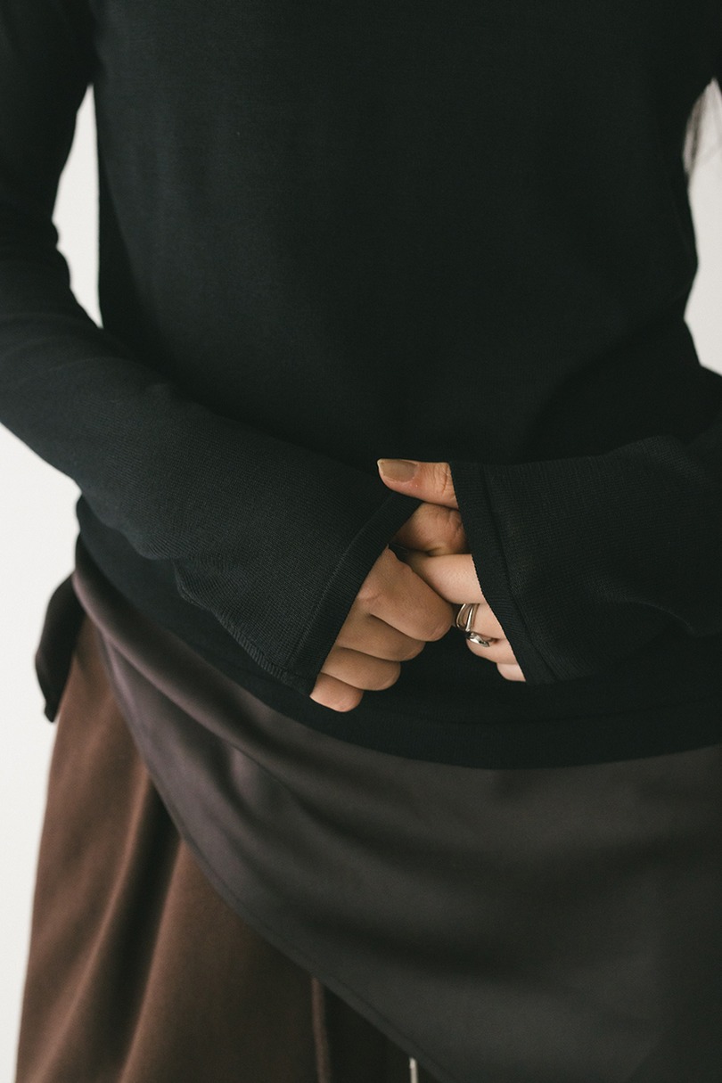 バックストリングウォッシャブルニット 詳細画像 BLK 6