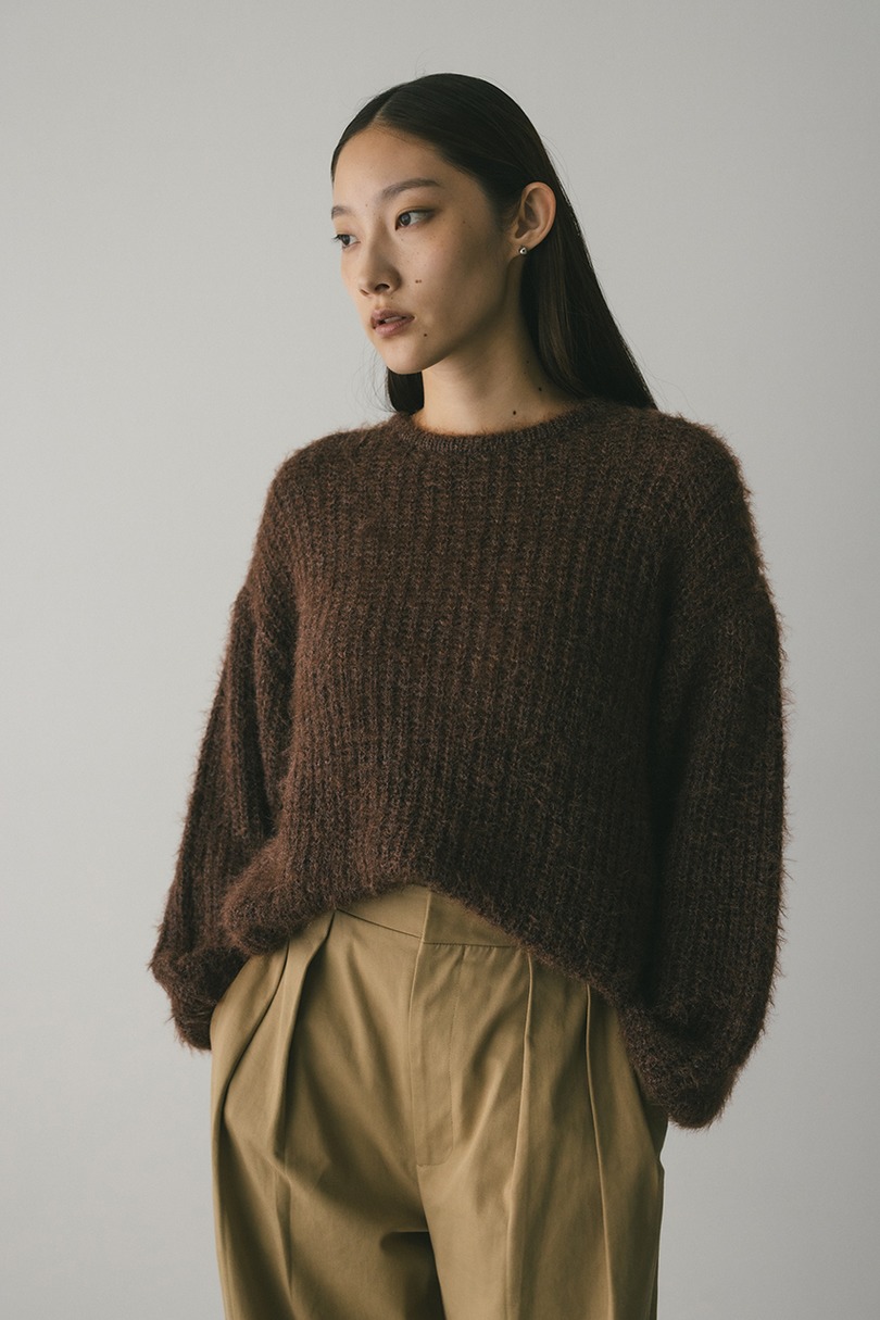 ミックスヘアリーボリュームニット