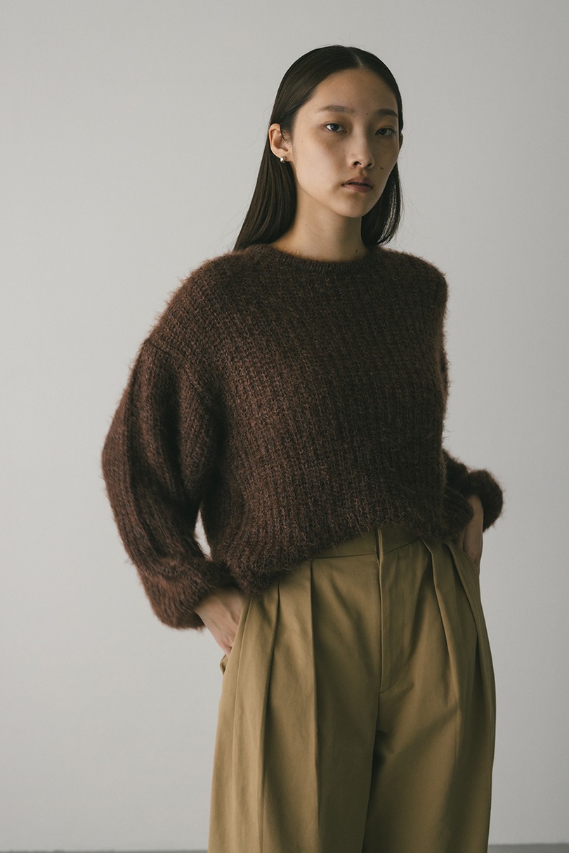 ミックスヘアリーボリュームニット 詳細画像 BRN 4