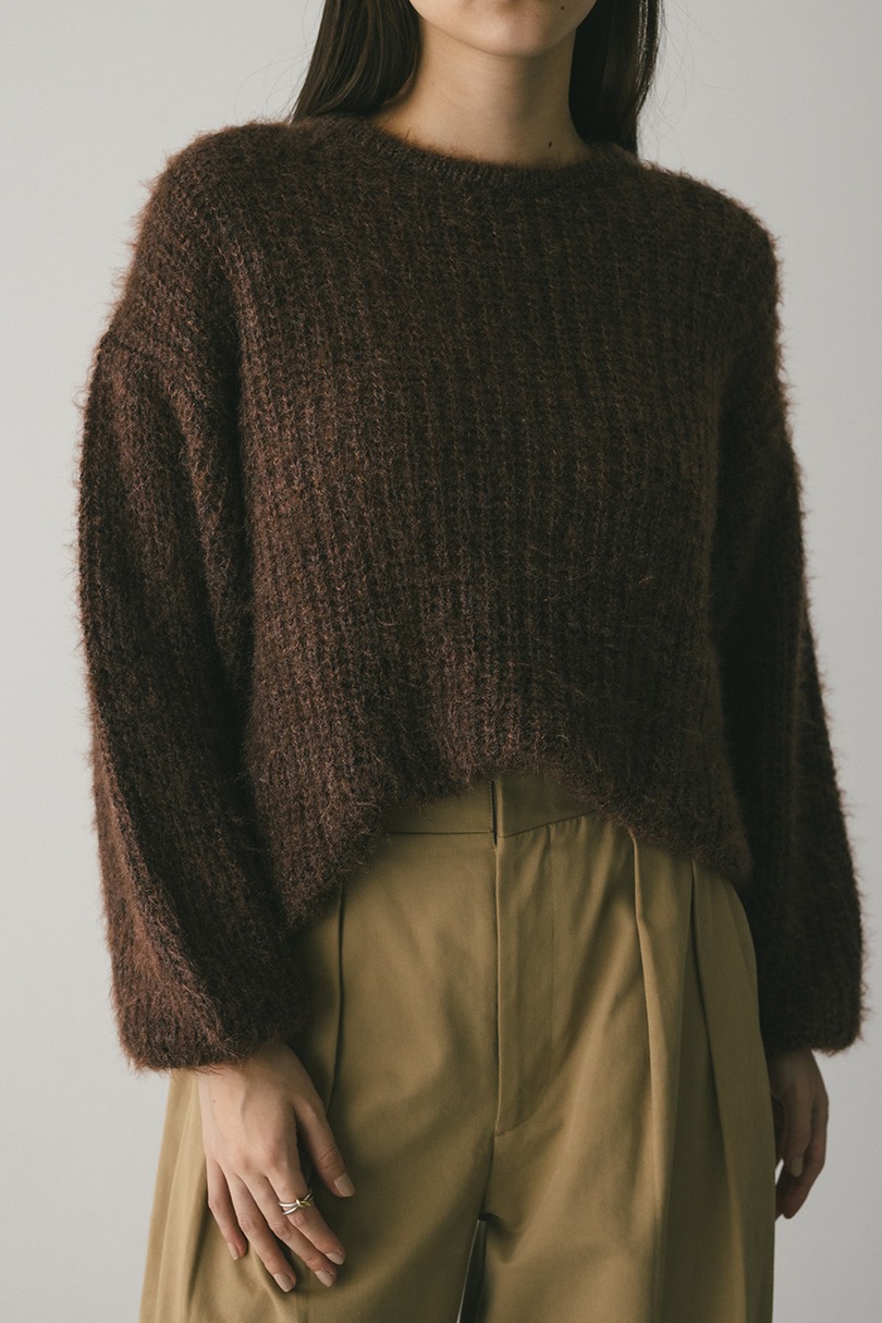 ミックスヘアリーボリュームニット 詳細画像 BRN 5