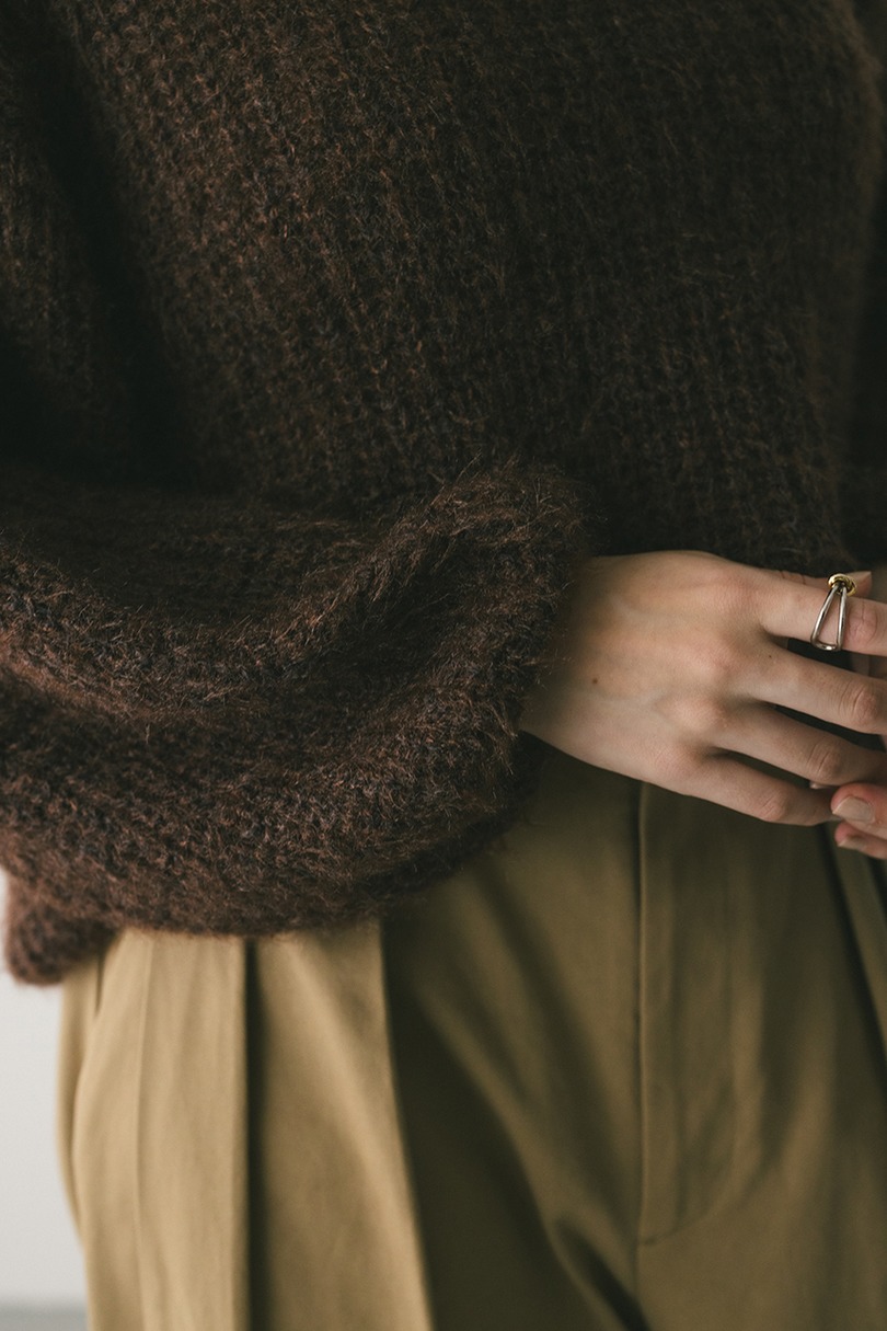 ミックスヘアリーボリュームニット 詳細画像 BRN 6