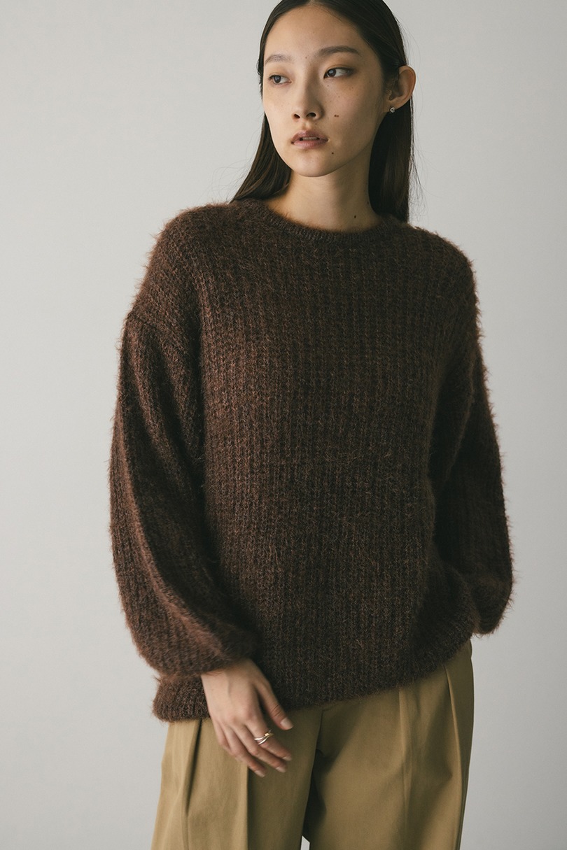 ミックスヘアリーボリュームニット 詳細画像 BRN 7