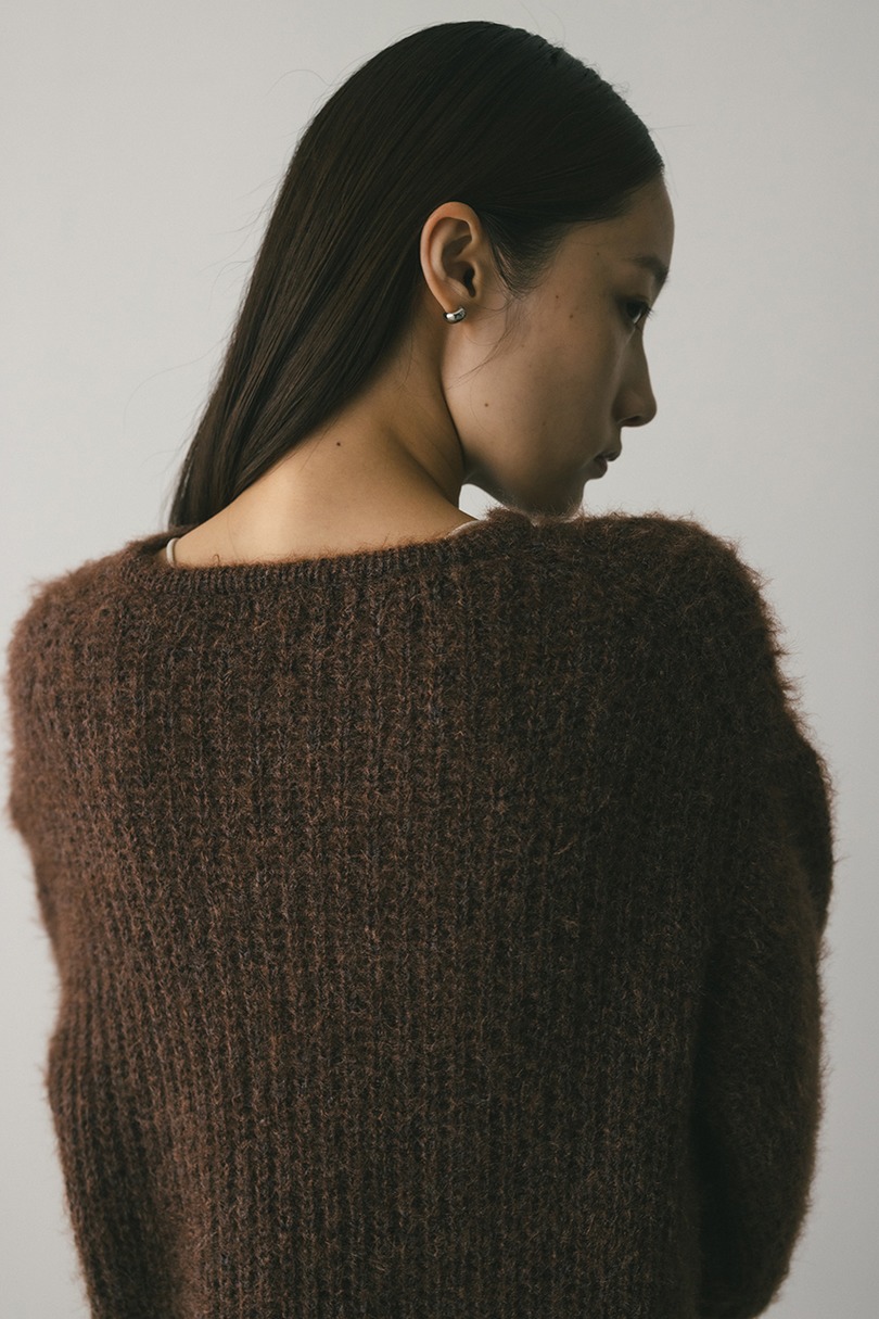 ミックスヘアリーボリュームニット 詳細画像 BRN 9