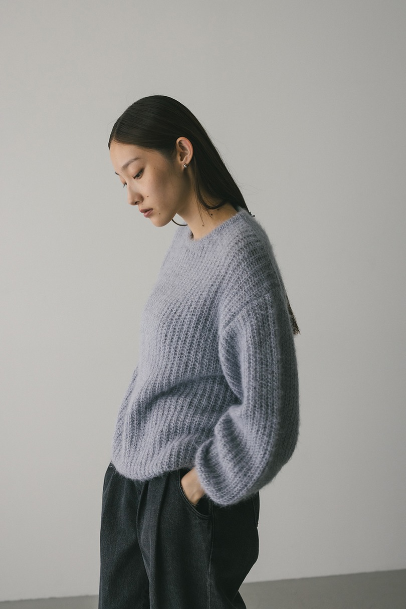 ミックスヘアリーボリュームニット